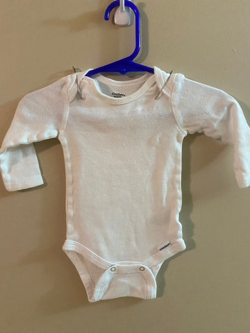 Gerber Boy girl long sleeve onesie white 0-3 Months