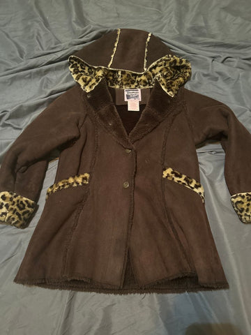 Oshkosh Brown and Leopard print fleece lined coat 7
