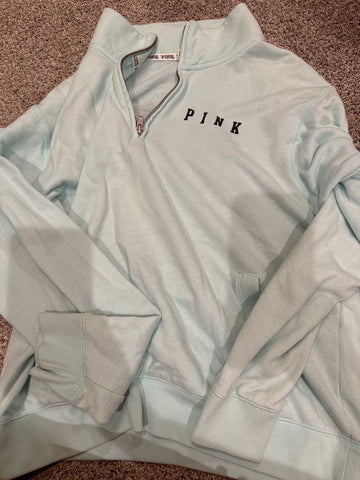 VS PINK Blue pullover with 86 on back Women's - M