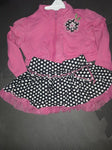 BabyWorks 2pc Pink/Black Dot Outfit 12 Months