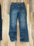 Place bootcut blue jeans has an adjustable waist 12
