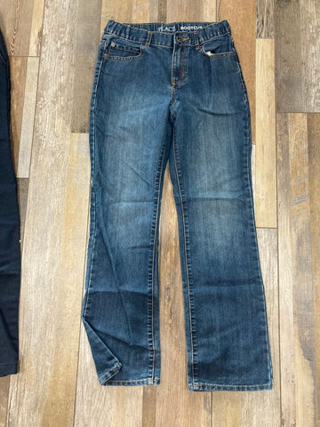 Place bootcut blue jeans has an adjustable waist 12