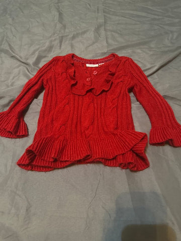 First impressions 6month, red sweater, ruffle design, great condition 6-12 Months
