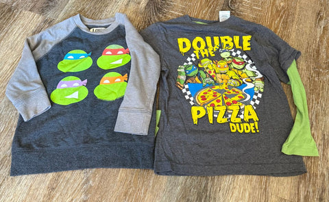 Variety 2 ls ninja turtles shirt 5T/5