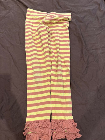 Matilda jane Yellow orange stripe pants 10
