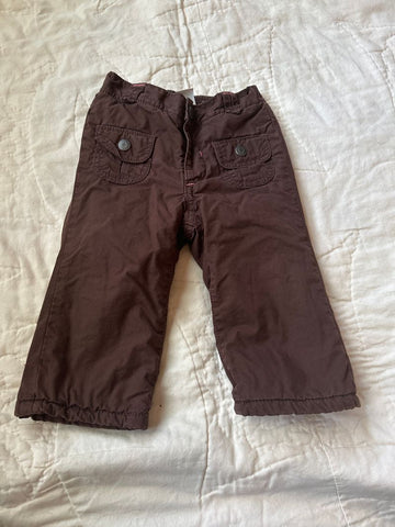 Old Navy 6 months Fleece lined brown pant, great condition 6-12 Months