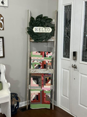 Sawdust and Shiplap Solid wood blanket ladder - decor not included Decor
