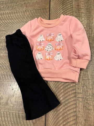 Shein Pink black ghosts size 9/12mths 6-12 Months