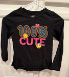 Faded Glory Black 100% cute  size 7-8 7