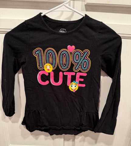 Faded Glory Black 100% cute  size 7-8 7
