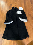 Owls & Bats Black velour dress with white bow 6T/6X