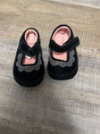 Koala Kids Black velour with silver accent 4 (Infant Shoe)
