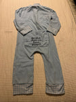 Saving Grace Smocks Gingham Trim Union Suit Pajamas EUC 2T