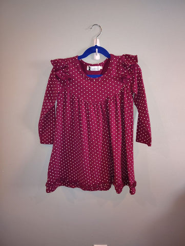 Lily & Loyndon Purple plum polka dot dress size 5T excellent used condition 5T/5