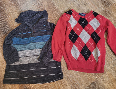 Multiple 1 ls sweater, 1 ls shirt 4T/4