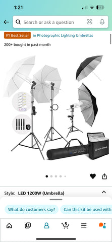 Photography set up reg 70 Used once Miscellaneous
