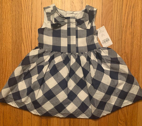 Carters Size 9 Months navy and white checked dress 6-12 Months