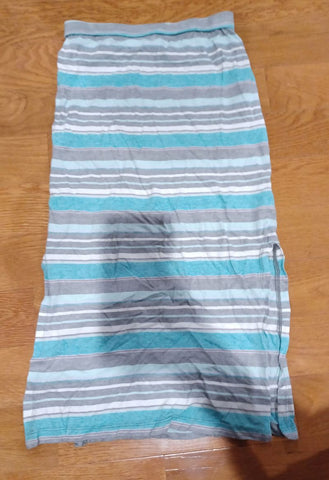 Old Navy Long Skirt Side slits - Gray Turq stripes 8