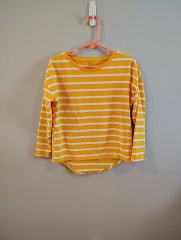 Old Navy Yellow white striped long sleeve excellent used condition 5T/5