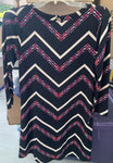 Worthington Black dress with multicolored zigzag stripes Women's - S