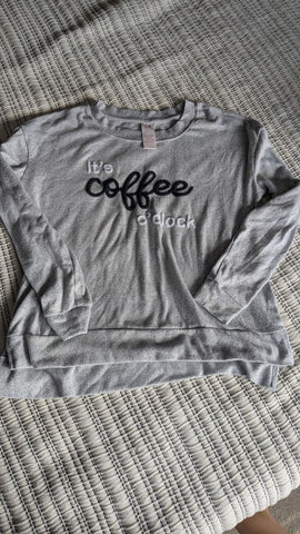 Secret treasures It's coffee o'clock sleep shirt LS M 8-10 soft Women's - M