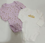 Children's Place Set of 2 Onesies Moon/Stars & Little Miss Awesome 0-3 Months