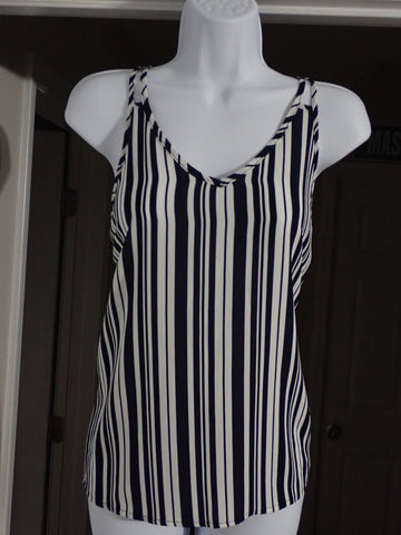 Pink Rose Navy and white stripe tank Women's - M