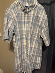 George 42/44 short sleeve blue plaid Men's - L