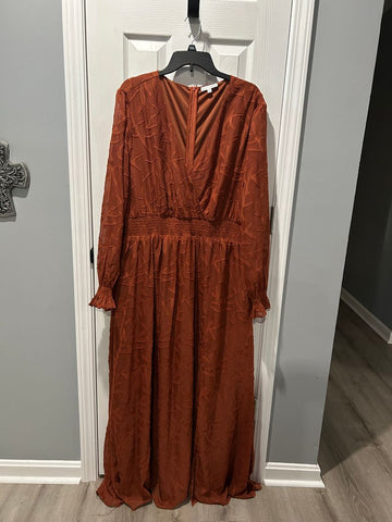 Baltic Born Burn orange, sheer long sleeve Women's XXXL 20