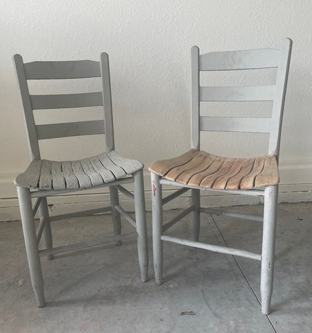 Unknown Set of Two Unfinished Chairs Furniture