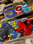 Superhero Box of Superhero birthday supplies with 5 decor Miscellaneous
