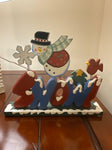 Unknown Wooden Christmas snowman Snow! Decor Holiday