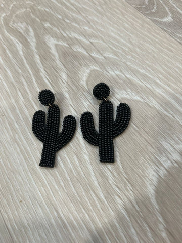 Black cactus earrings  Jewelry