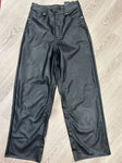 H&M divided Black Pleather wide leg  pants EUC Women's 2