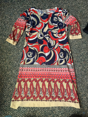 Julian Taylor Knee Length, 3/4 length sleeved dress Women's 6