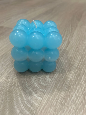 Blue cube candle Roughly 3 inches. Like new Miscellaneous