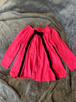 Kids Hot Pink Velvet Bow Shirt 18 Months