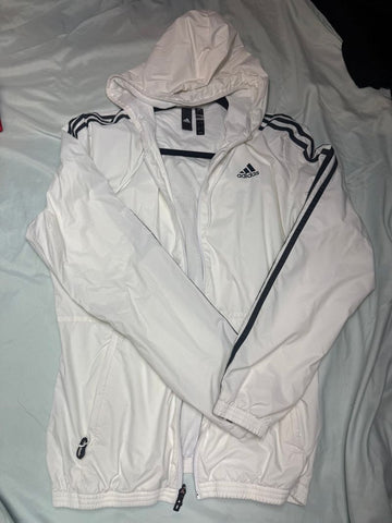 Adidas White & black wind breaker EUC- great material! Women's - S