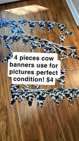 Cow pendant banners 4 can be untied Holiday