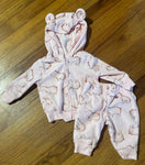 Child of Mine Pink Bear Sweatsuit Outfit 0-3 Months