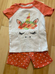 Members Mark Girls 2 pc pjs coral unicorn 5T/5