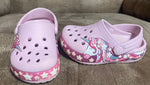 Crocs Pink Unicorn Crocs great shape but lights do not work 6 (Lil' Kid)