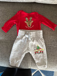 carters reindeer shirt and peanuts pants newborn 0-3 Months