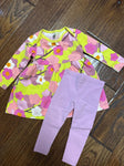 Tea Collection Pink yellow dress leggings 6-12 Months