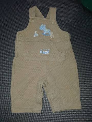 Child of Mine Tan favorite toys Overalls 0-3 Months