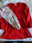 Unknown XL 5-6T red top with tree scarf 5T/5