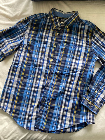 Chaps Blue/yellow/white long sleeve button up 18-20
