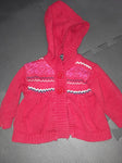 Faded Glory Red Hooded Sweater 0-3 Months