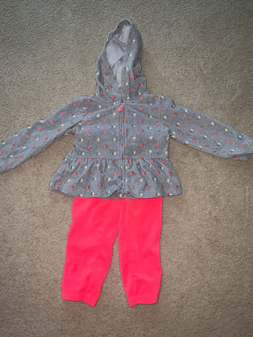 Carters Fleece zip hoodie and pant set 24 Months