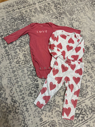 Carters 3 piece Valentine Outfit 12 Months